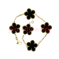 Gold and black agate bracelet