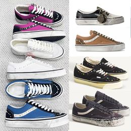 Luxury Pearlized Canvas Shoes New Sneakers For Men Women Pearl Trainers Vintage Sports Casual Shoes Lace-Up Walking Shoe 1083