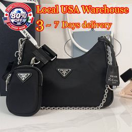 Designer Bag Luxury Bag Shoulder Bag Handbags Moon Bag pradabaggs Re edition Nylon Bag Underarm Bag Black Crossbody Bag Women handheld Bag High Quality Underarm Bag