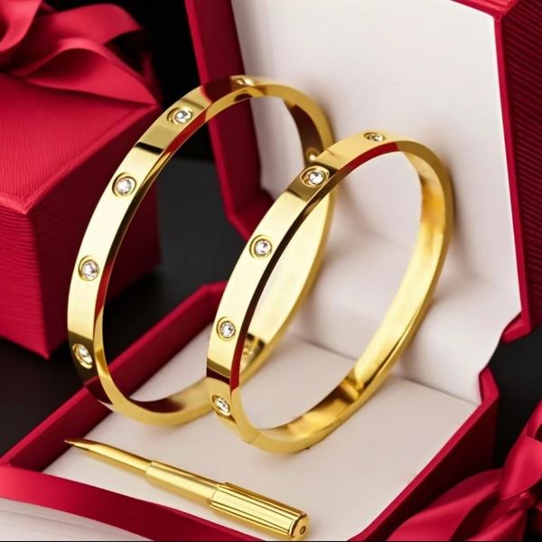 love designer bracelet designer jewelry gold bracelets women men classic fashion travel party festival stainless steel 18K Gold Plated diamond bracelet bangle