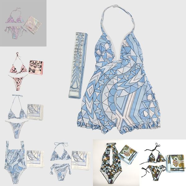 Designer Rainbow Bikinis Swimwear Scarf Headband Brand Women Swim Cover Up Skirt Sarong Luxury Cup Up Swimsuit Summer Beach Vacation Outfit Resort Wear Halter Vest