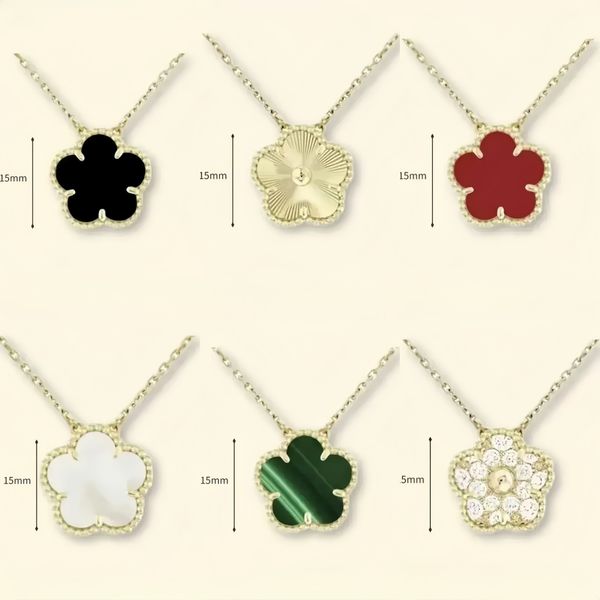 flower necklace designer for women classic clover necklace 15mm stainless steel iewlery mother of pearl diamonds pendant necklace designer iewelry women gift box